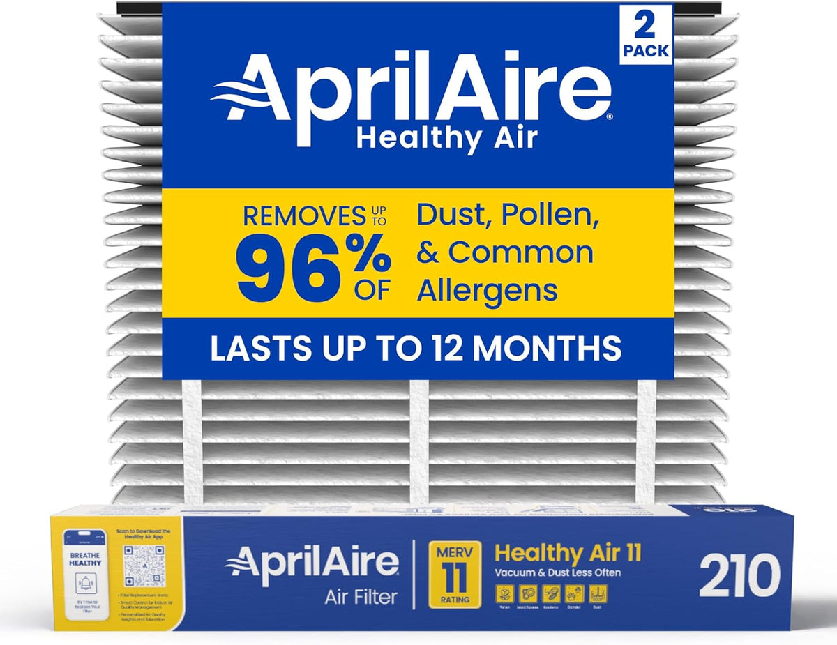 Genuine AprilAire 210 Replacement Filter for AprilAire Whole-House Air Purifiers - MERV 11, Clean Air & Dust, 20x25x4 Air Filter (Pack of 1)