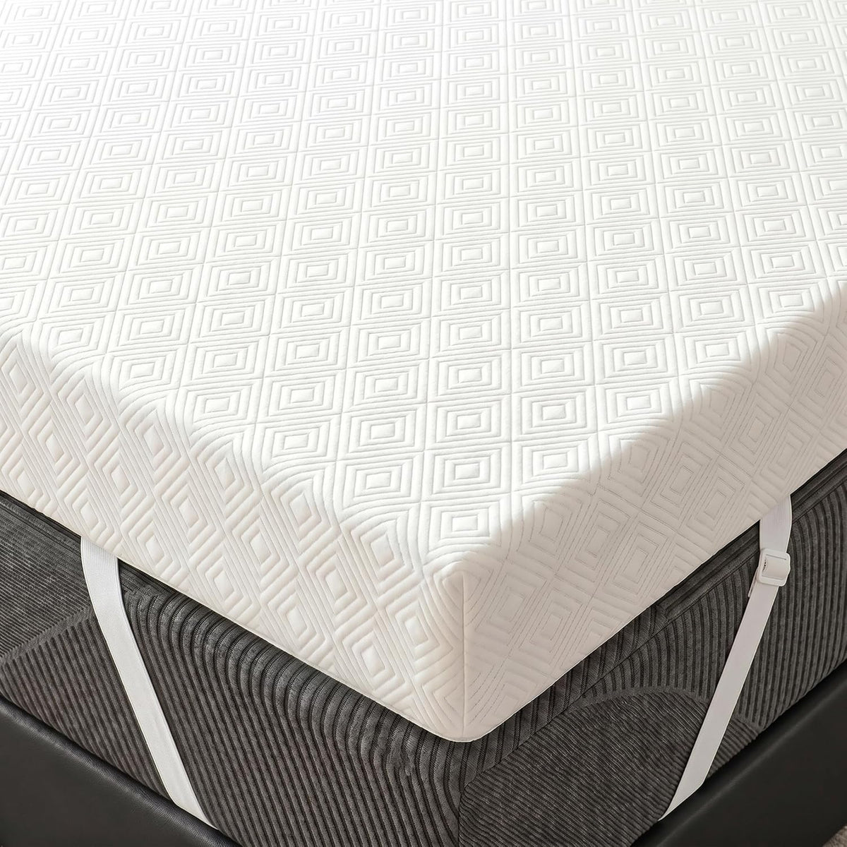 Nelaukoko Mattress Topper Twin XL - 3 inch Gel Infused Memory Foam XL Twin Mattress Toppers with Washable Cover,Bed Toppers for College Dorm,Gray