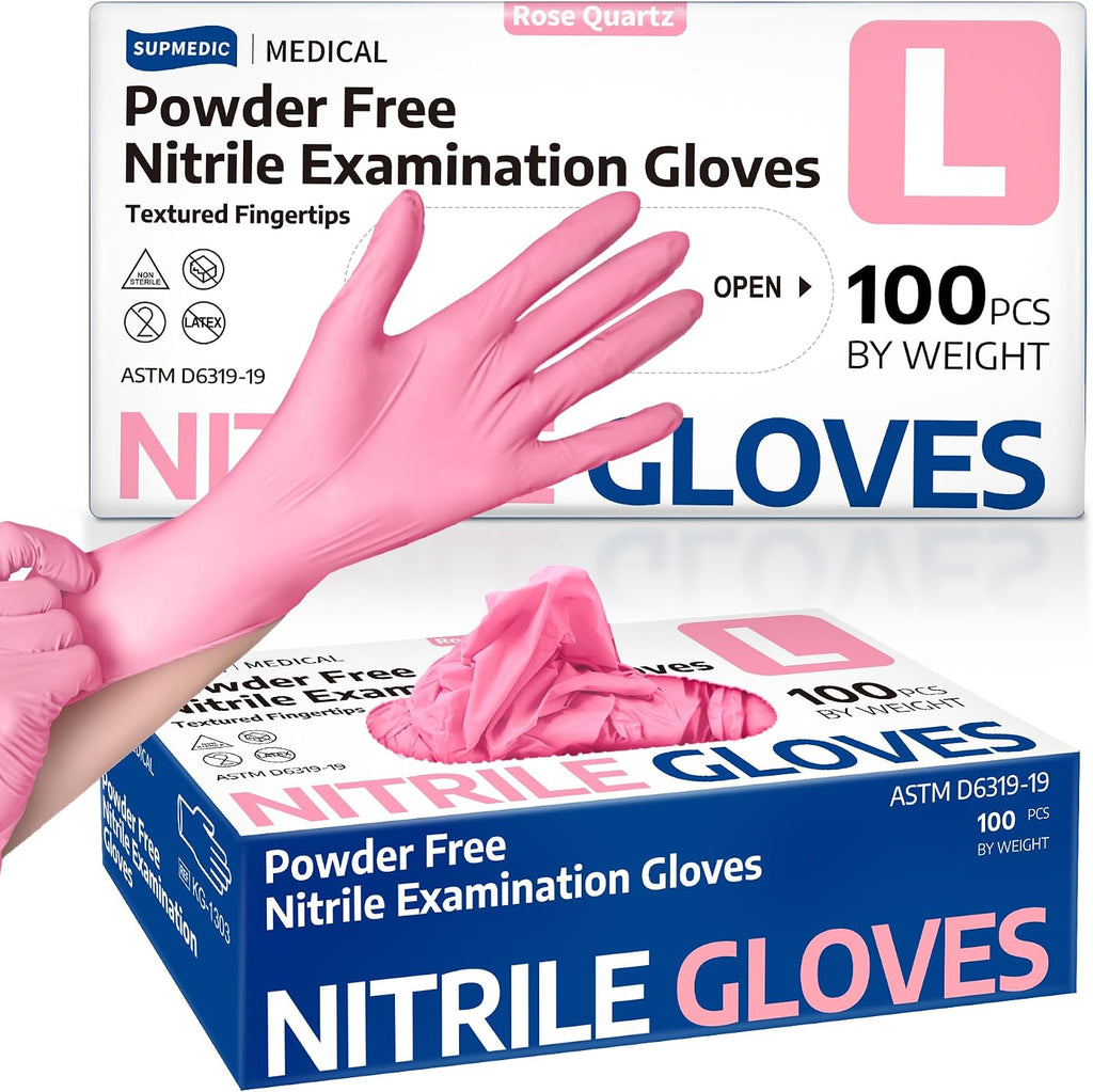 Supmedic Medical Nitrile Exam Gloves, Latex & Powder-Free Disposable 100 Ct