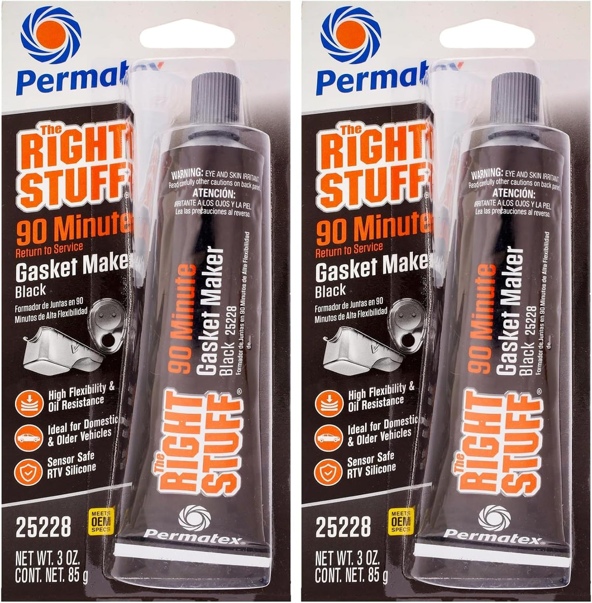 Permatex 82180 Ultra Black Maximum Oil Resistance RTV Silicone Gasket Maker, Sensor Safe and Non-Corrosive, for High Flex and Oil Resistant Applications 3 oz