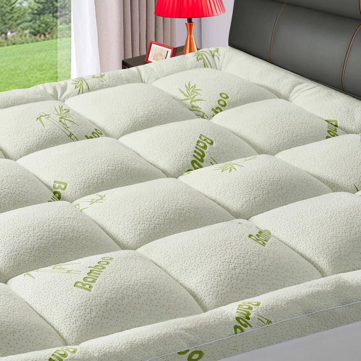 PATSBA Premium Viscose Made from Bamboo Twin XL Size Mattress Topper,1200 GSM Quilted Fitted Extra Thick Mattress Pad,Pillow Top Mattress Cover with Deep Pocket Up to 21 Inches（39 * 80inch）