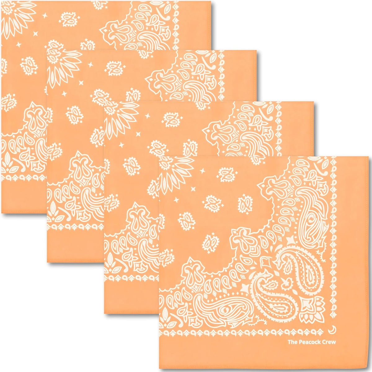 The Peacock Crew Premium Soft Cotton Bandanas Pack for Men and Women Paisley 22 x 22 inches