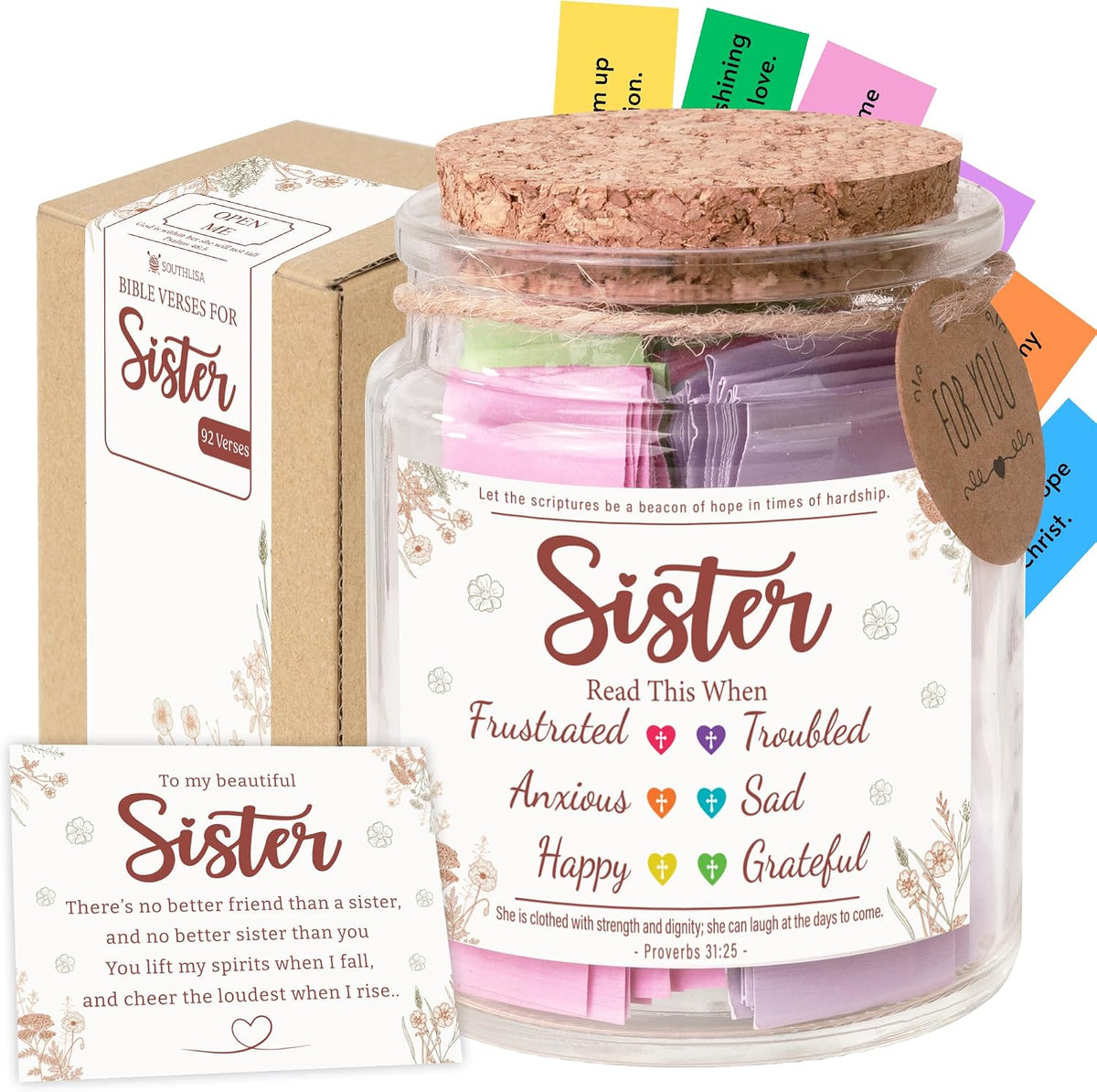 Read This When Bible Verses Jar – Birthday Gifts for Women, Christian Gifts for Women, Graduations Gift for Her, Gift for Mom from Daughter