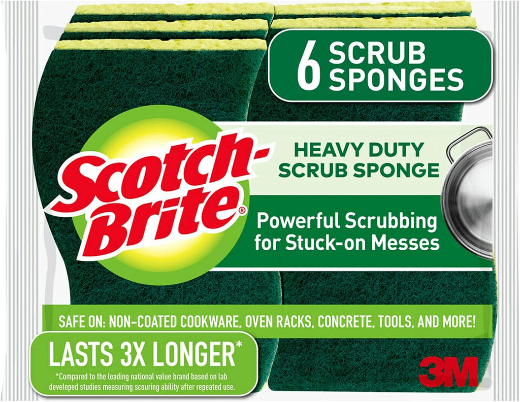 Scotch-Brite Heavy Duty Scrub Sponge, 6 Pack