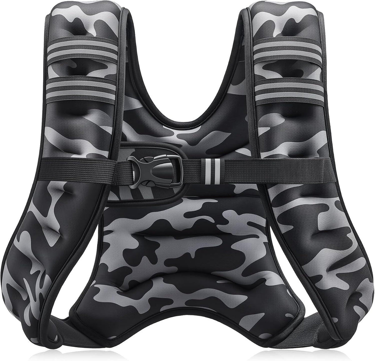ZELUS Weighted Vest, 6lb/8lb/12lb/16lb/20lb/25lb/30lb Weight Vest with Reflective Stripe for Workout, Strength Training, Running, Fitness, Muscle Building, Weight Loss, Weightlifting