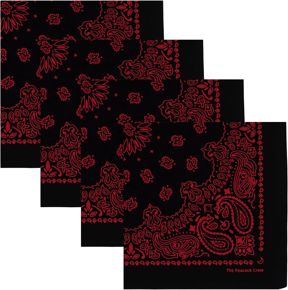 The Peacock Crew Premium Soft Cotton Bandanas Pack for Men and Women Paisley 22 x 22 inches