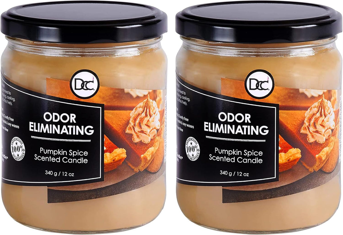 Vanilla Bean Odor Eliminating Highly Fragranced Candle - Eliminates 95% of Pet, Smoke, Food, and Other Smells Quickly - Up to 80 Hour Burn time - 12 Ounce Premium Soy Blend