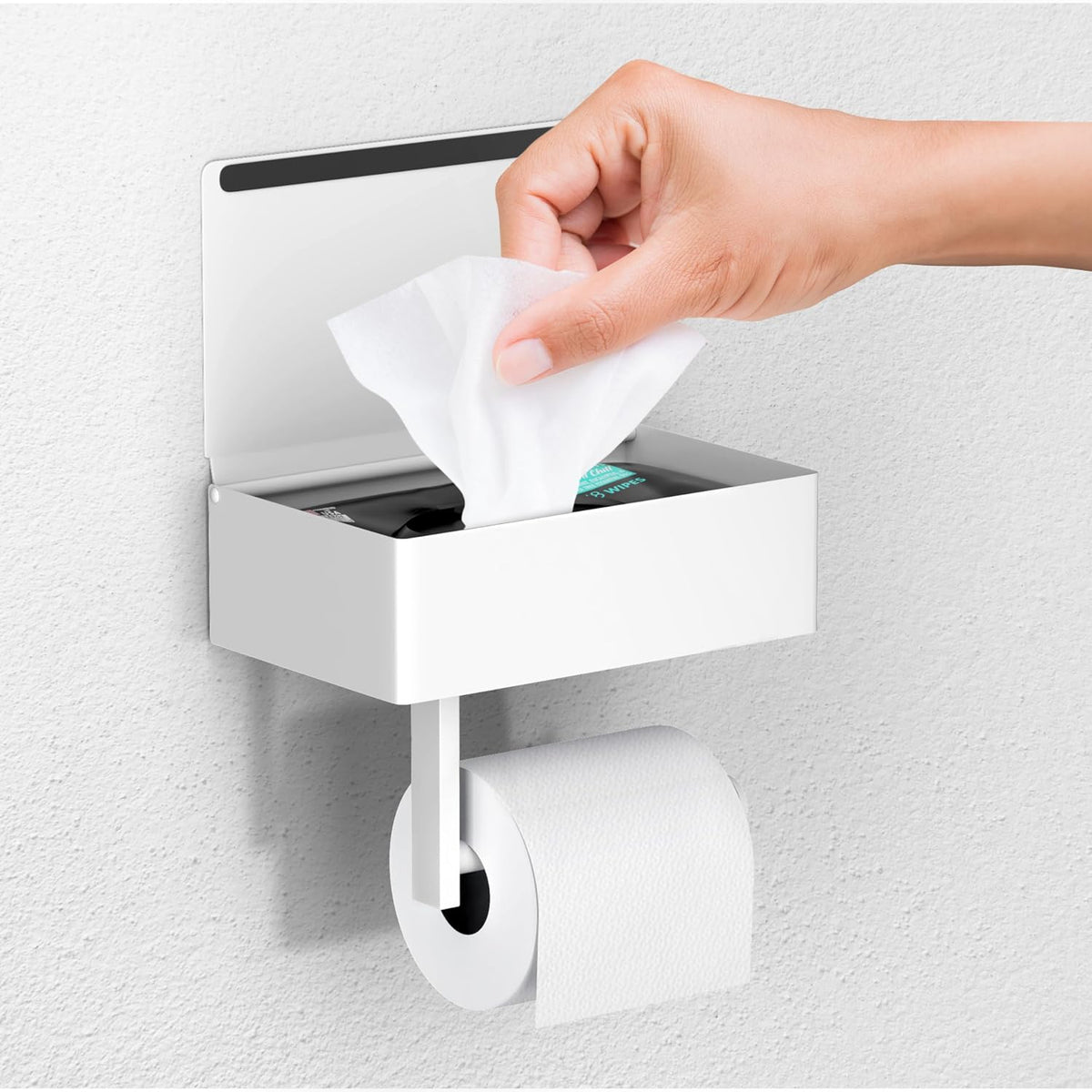 Day Moon™ - Matte Black Toilet Paper Holder Wall Mount - Modern Roll Holder