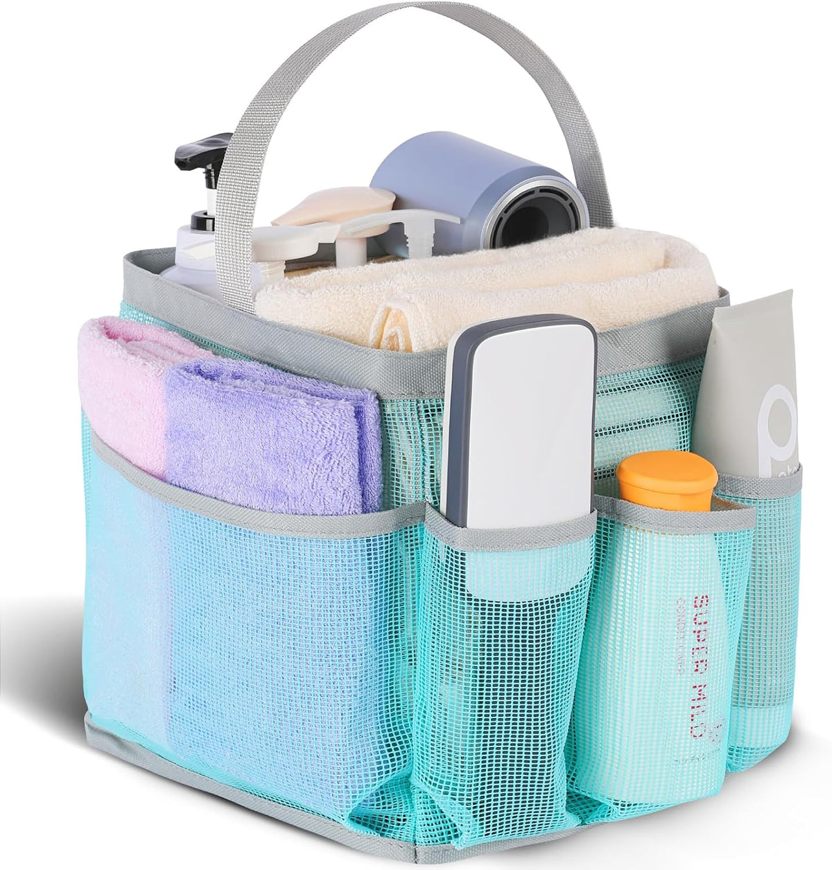 EUDELE Mesh Shower Caddy Portable for College Dorm Room Essentials, Shower Caddy Dorm with 9-Pocket Large Capacity for Beach, Swimming, Gym, Camping, Travel essentials