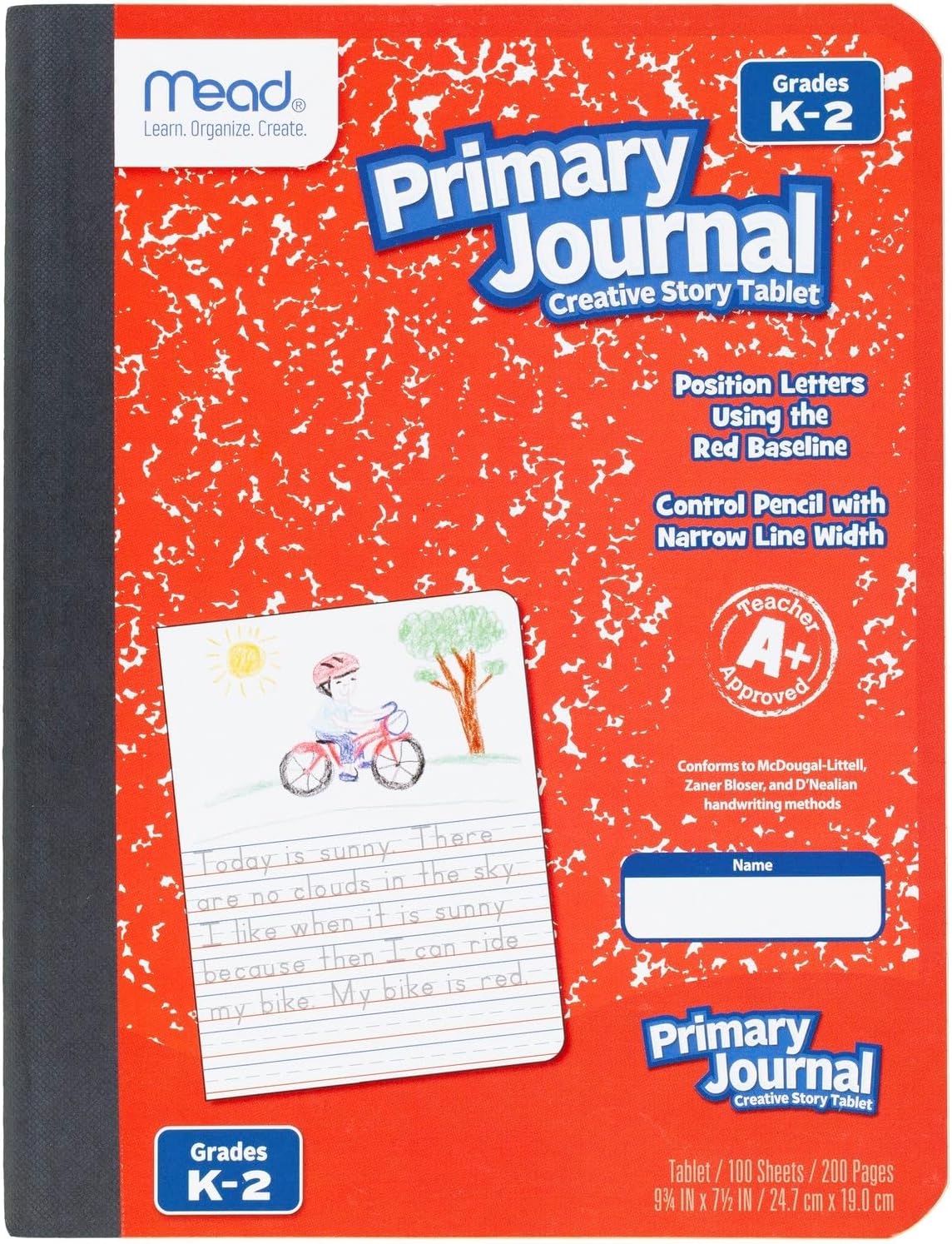 Mead Primary Journal Creative Story Tablet Composition Notebook, 7.5" x 9.75", Grades K-2, 100 Sheets, Blue (09554)