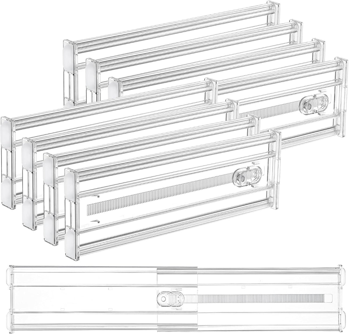 Vtopmart 6" Tall Upgrade Drawer Dividers, 12.8"-22.3" Expandable, 8 Pack