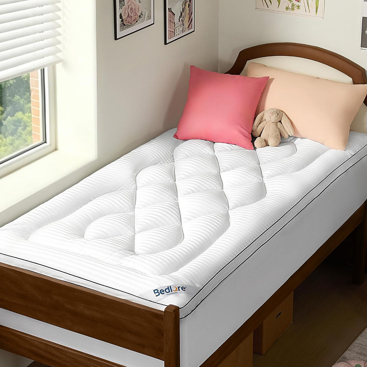 BEDLORE Queen Mattress Topper, Thick Pillow Top Bed Cover Soft Mattress Pad