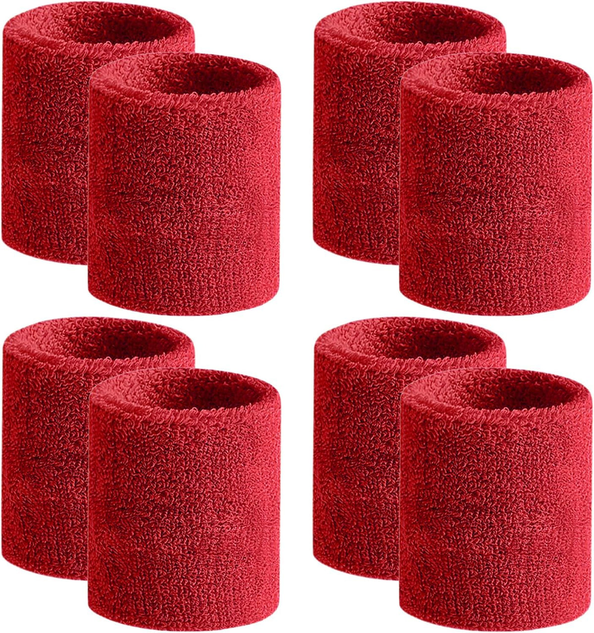 BEACE Sweatbands Sports Wristband for Men & Women -8pcs Moisture Wicking Athletic Cotton Terry Cloth Sweatband for Tennis, Basketball, Running, Gym, Working Out