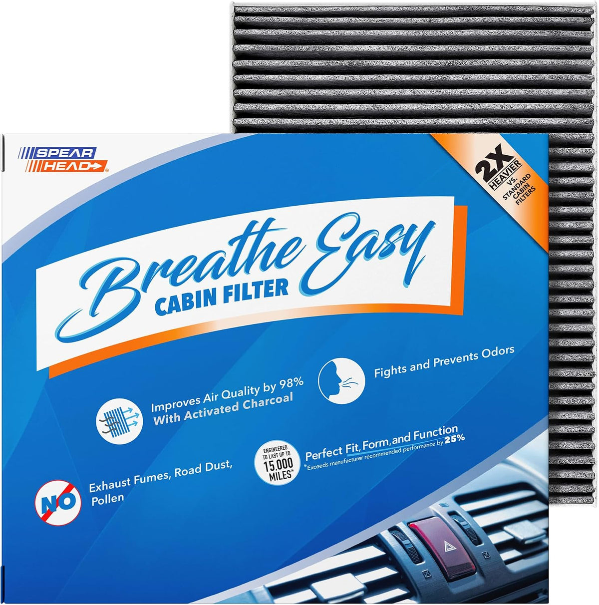 Spearhead Odor Defense Breathe Easy AC & Heater Cabin Air Filter (BE-157)