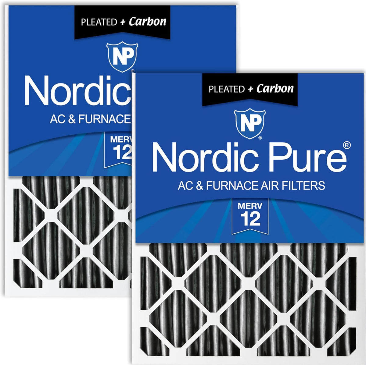 Nordic Pure 20x25x4 (19_1/2 x 24_1/2 x 3_5/8) Pleated MERV 12 Air Filters 2 Pack