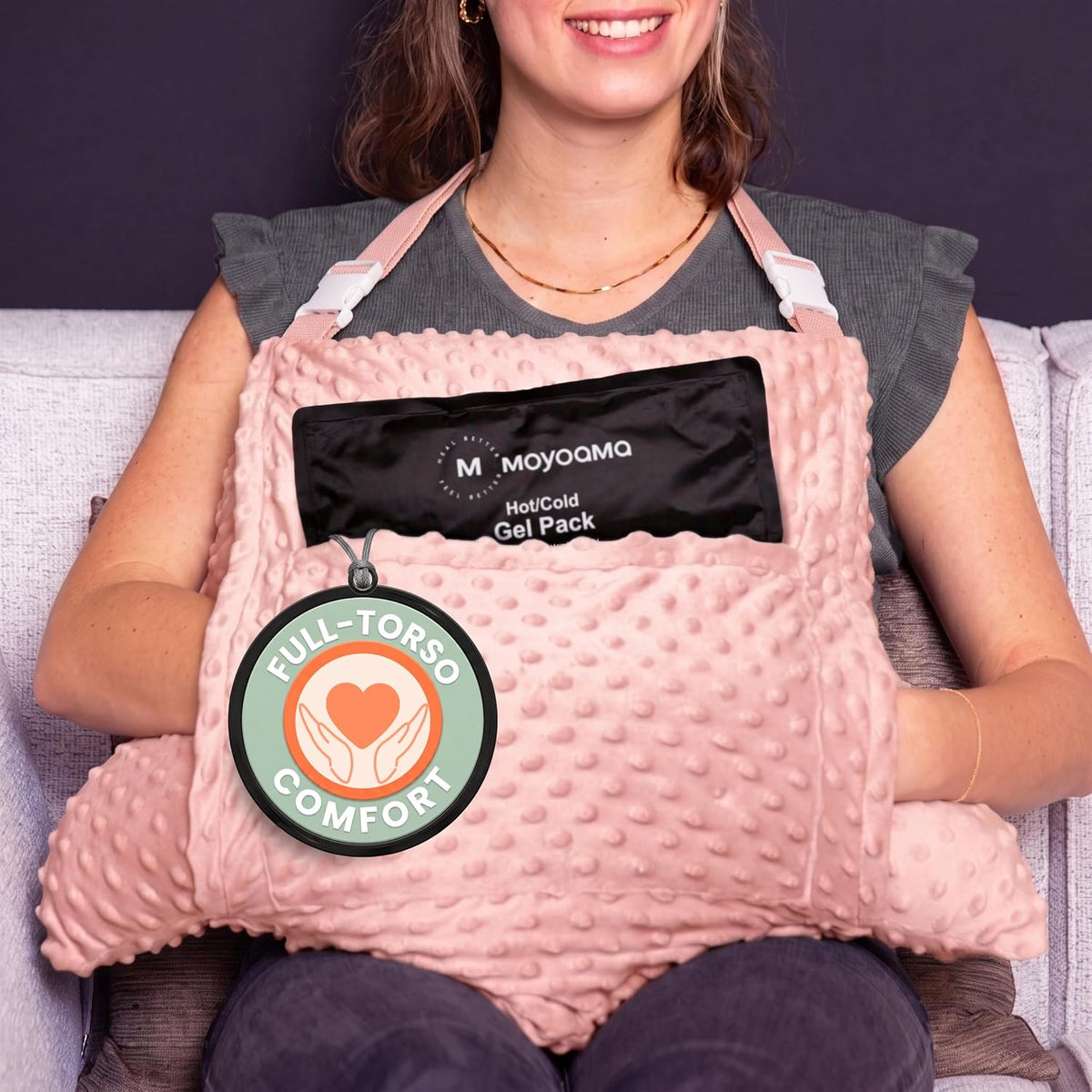 MOYOAMA 2 Pcs Hysterectomy Pillow Set - Incl 1 Gel Pack for Soothing Relief - Hysterectomy Recovery Must Haves After C Section,Post Surgery Pillow,Abdominal Surgery Recovery Pillow,Hysterectomy Gifts