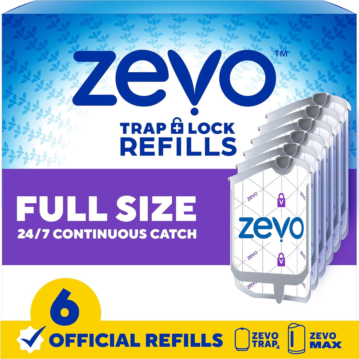 Zevo Flying Insect Trap Refill Cartridges for Fruit Flies & Gnats, 4 Count