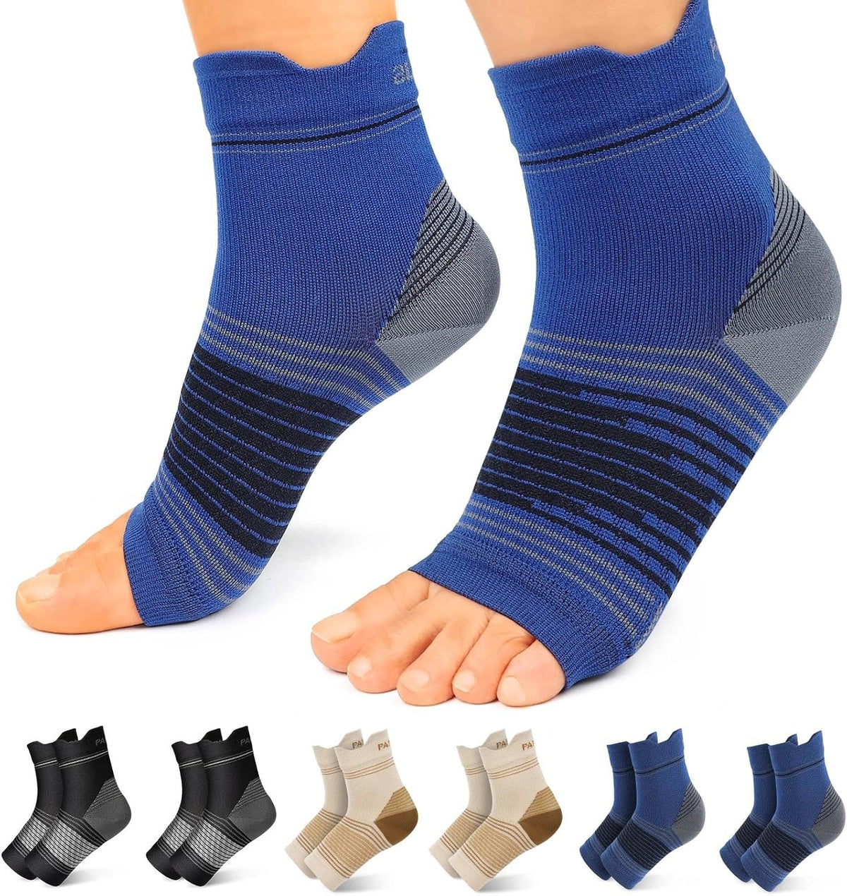 PAPLUS 6 Pairs Compression Socks Women & Men for Plantar Fasciitis Relief