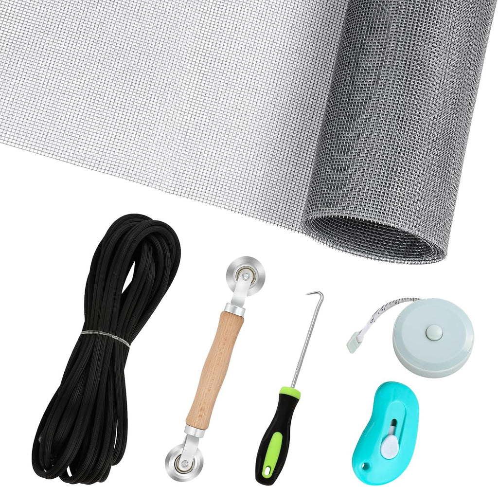 48"x102" Window Screen Mesh, Fiberglass Window Screen, Screen Door Mesh, Windows Screens and Screen Door Replacement, Patio Screen Mesh- Black