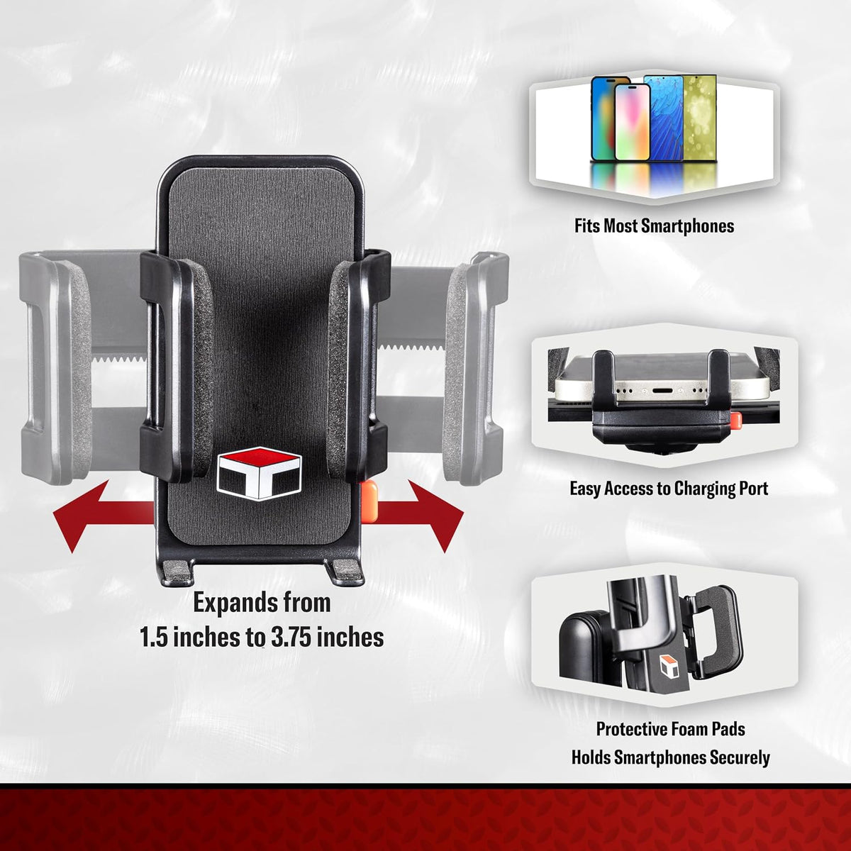 Tuff Tech Cradle Cup Mount Phone Holder, Fits Most Smartphones