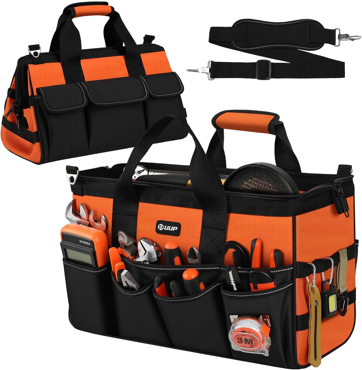 UUP Heavy Duty Tool Bag 15Inch, 16-Pocket Portable Empty Tool Box Organizer