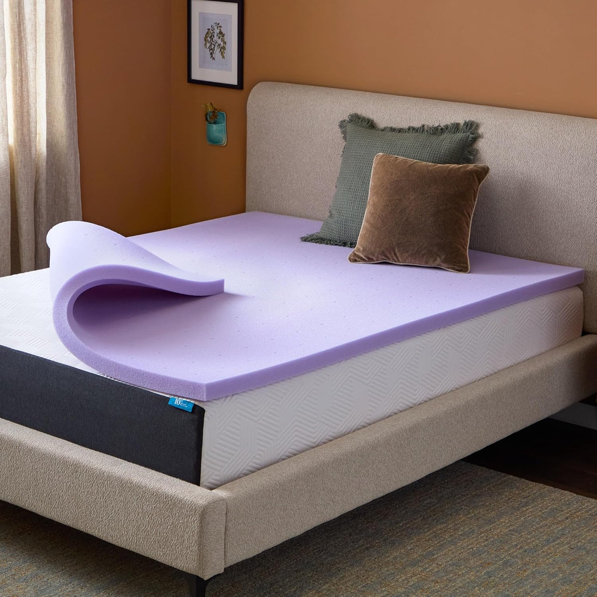 Lucid 4 Inch Memory Foam Mattress Topper, Twin XL Size – Cooling Gel Bed Topper – Preassure-Relieving Ultra Plush Feel – Ventilated Breathable Design – CertiPur Certified - Dorm Room Essentials