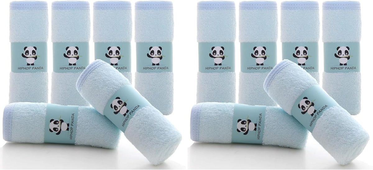 HIPHOP PANDA Ultra Soft Baby Washcloths, 2-Layer Absorbent Wash Cloths