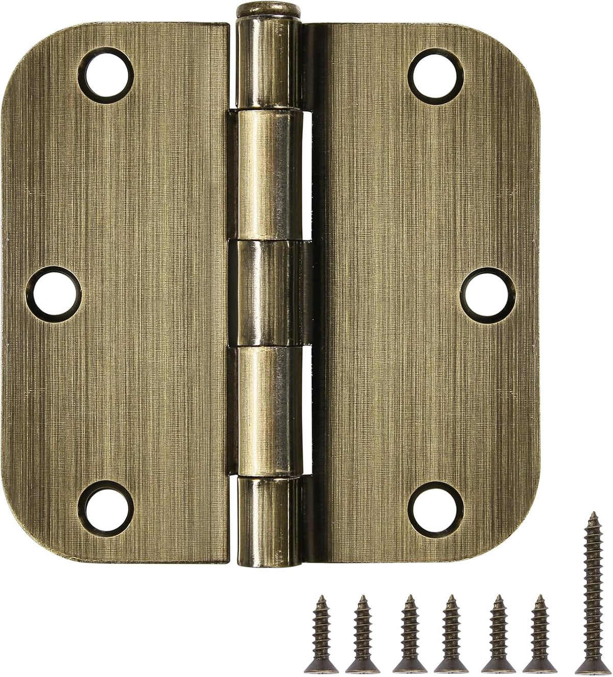 TDCHINGES Rounded Matte Black Door Hinges 3.5 Inch 5/8" Radius Flat 30 Pack