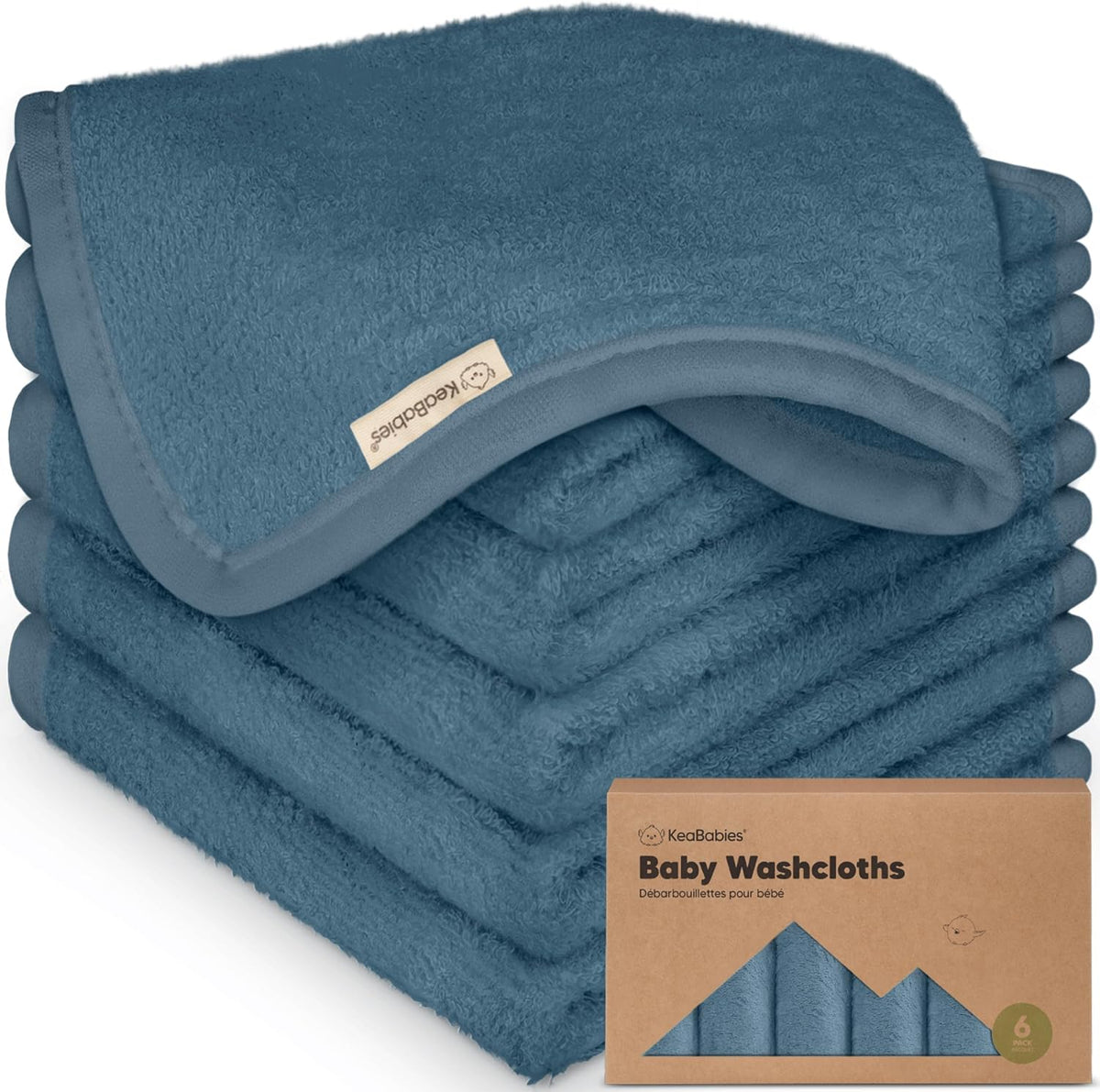 6-Pack Baby Washcloths, Soft Absorbent Washcloths for Face, Body (White)