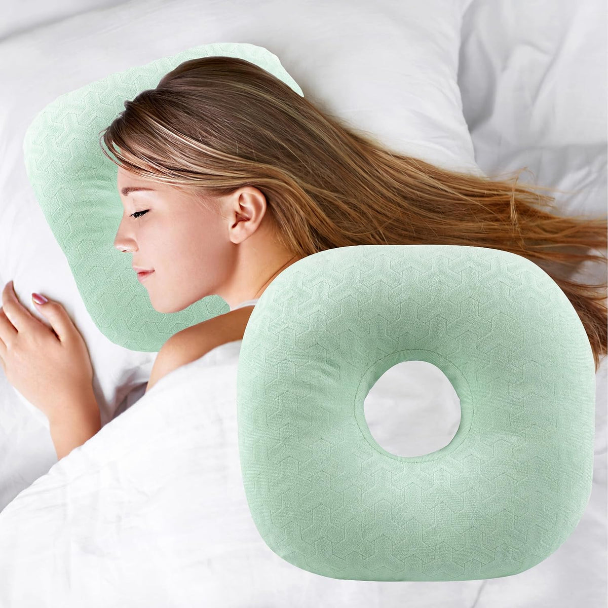 Ear Piercing Pillow with Hole for Cartilage Piercings, CNH Support