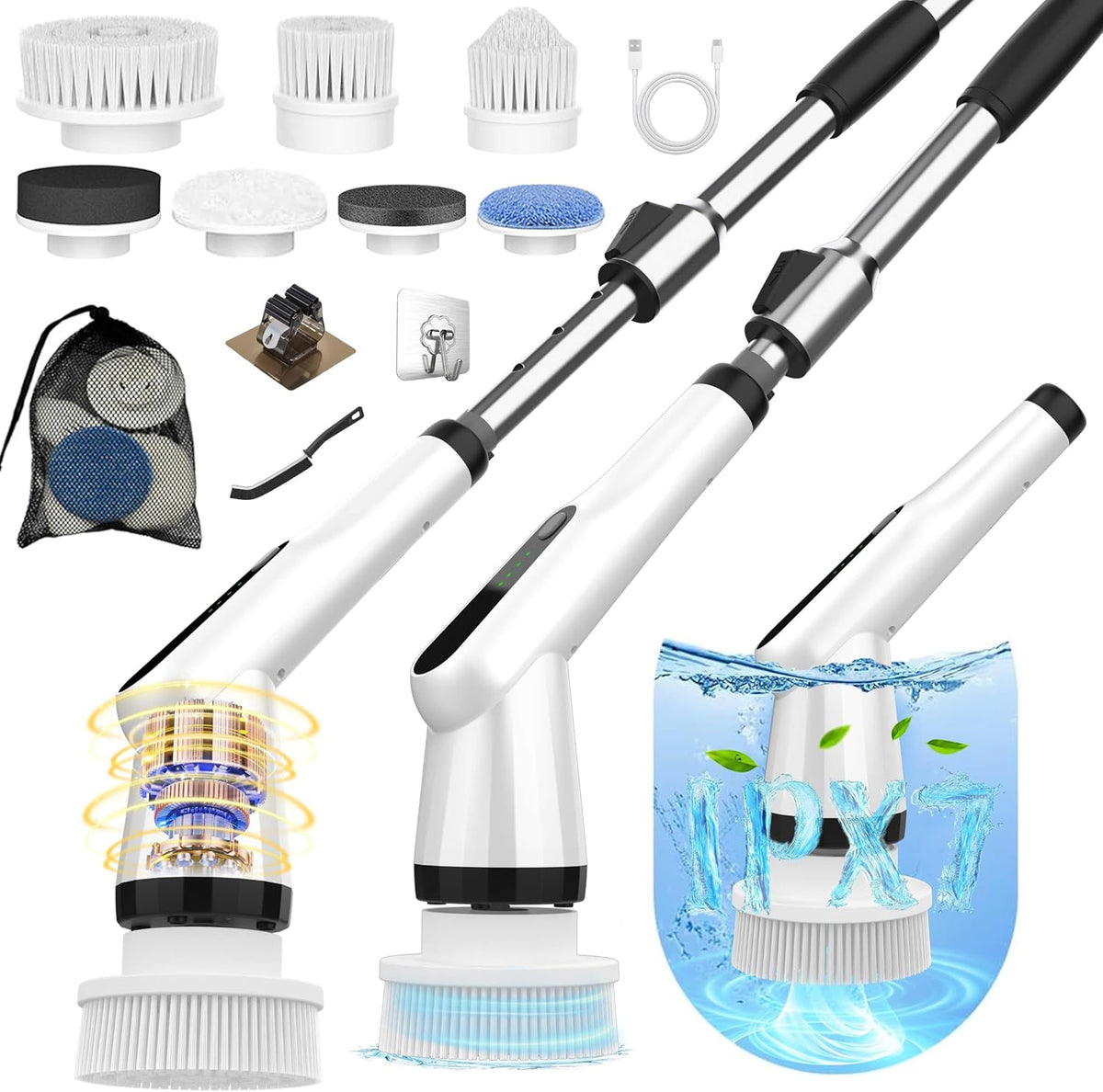 Dreazu Electric Spin Scrubber, Cordless Shower Scrubber for Bathroom