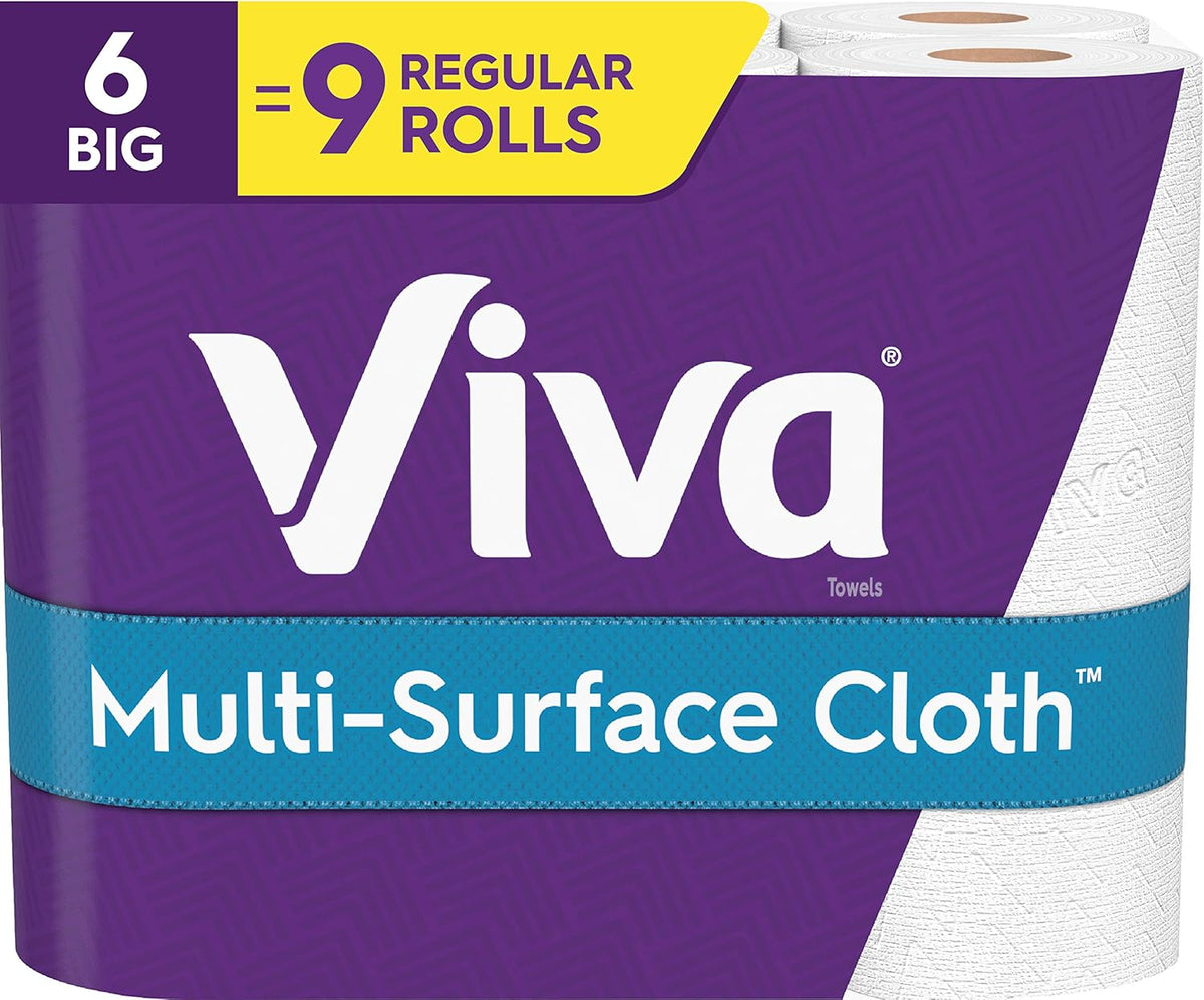 Viva Multi-Surface Cloth Paper Towels, 12 Triple Rolls, 165 Sheets per Roll