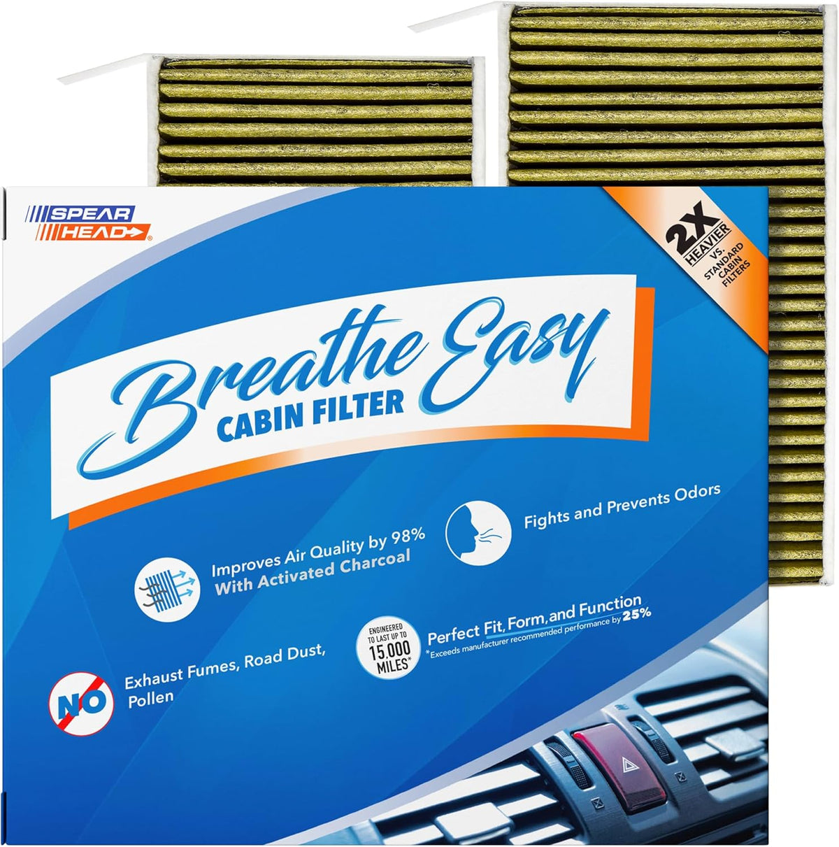 Spearhead Odor Defense Breathe Easy AC & Heater Cabin Air Filter (BE-157)