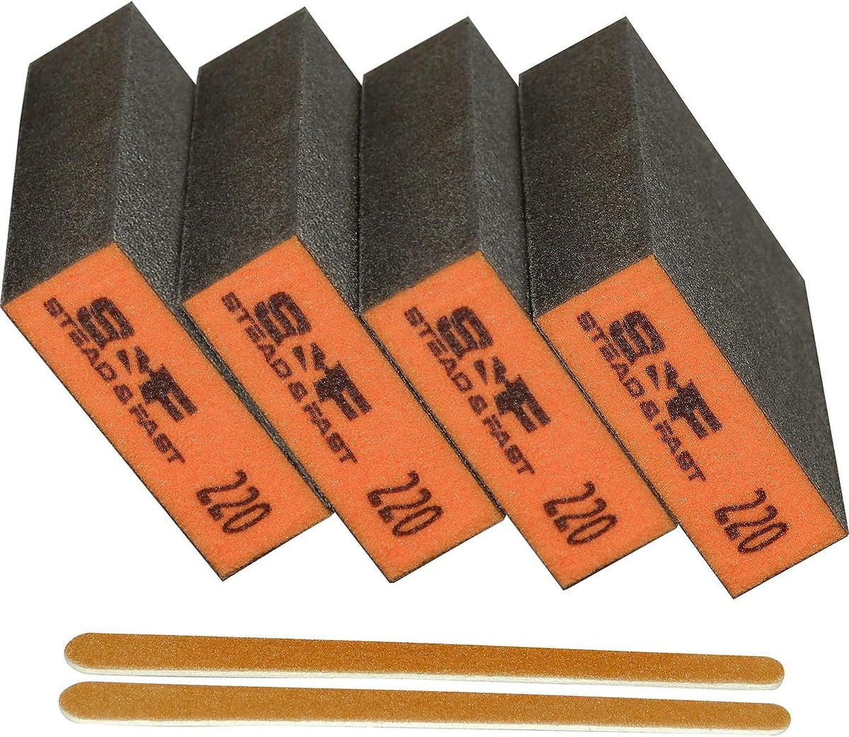 S&F STEAD & FAST Sanding Sponge 60 80 120 220 Grit 4 Pcs with 2 Emery Board