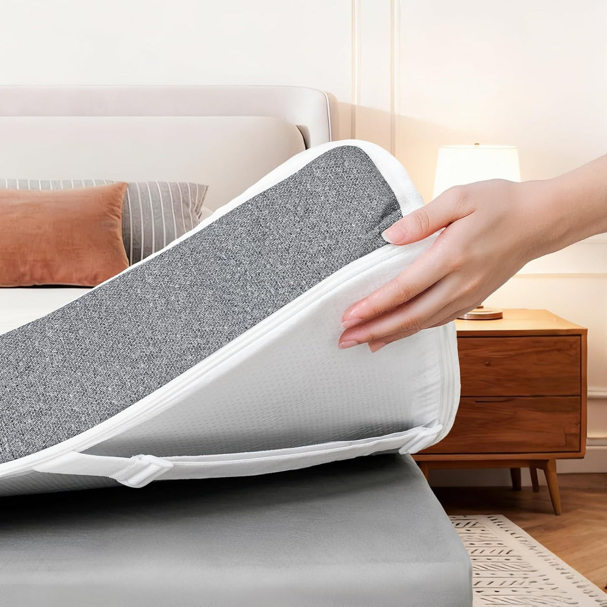HOMRELEXA Bamboo Mattress Topper Twin XL Size 3 Inch, Cooling Gel & Bamboo Charcoal Memory Foam Mattress Topper for Back Pain Relief, Firm Dual-Layer Foam Bed Pad with Removable Cover College Dorm