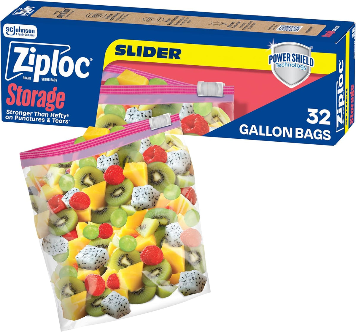 Ziploc Gallon Food Storage Slider Bags, 68 Count