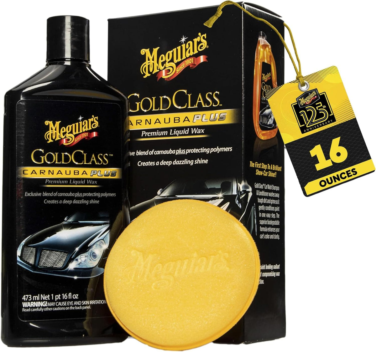 Meguiar's Gold Class Carnauba Plus Premium Liquid Wax Kit, 16 Oz