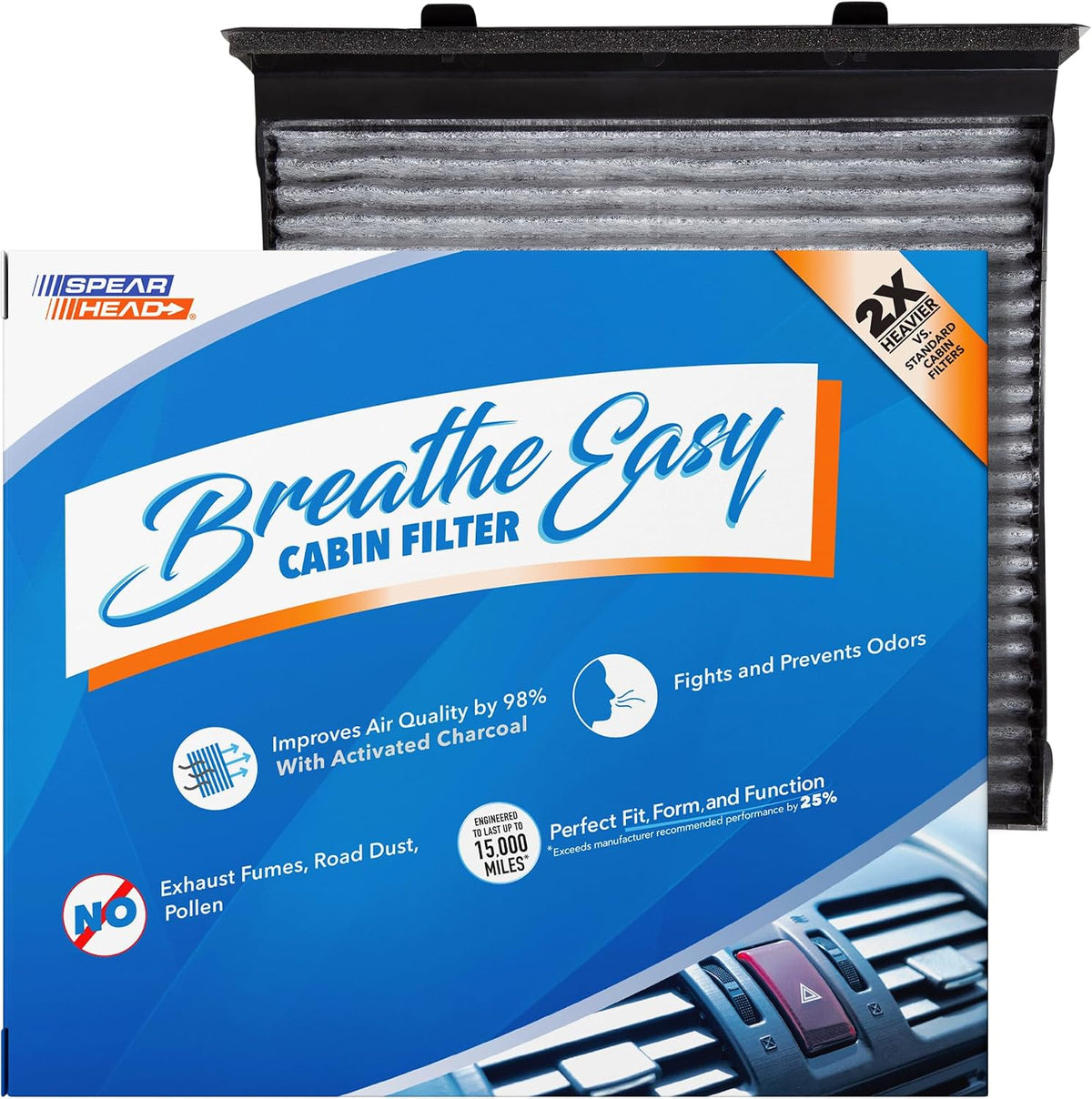 Spearhead Odor Defense Breathe Easy AC & Heater Cabin Air Filter (BE-157)