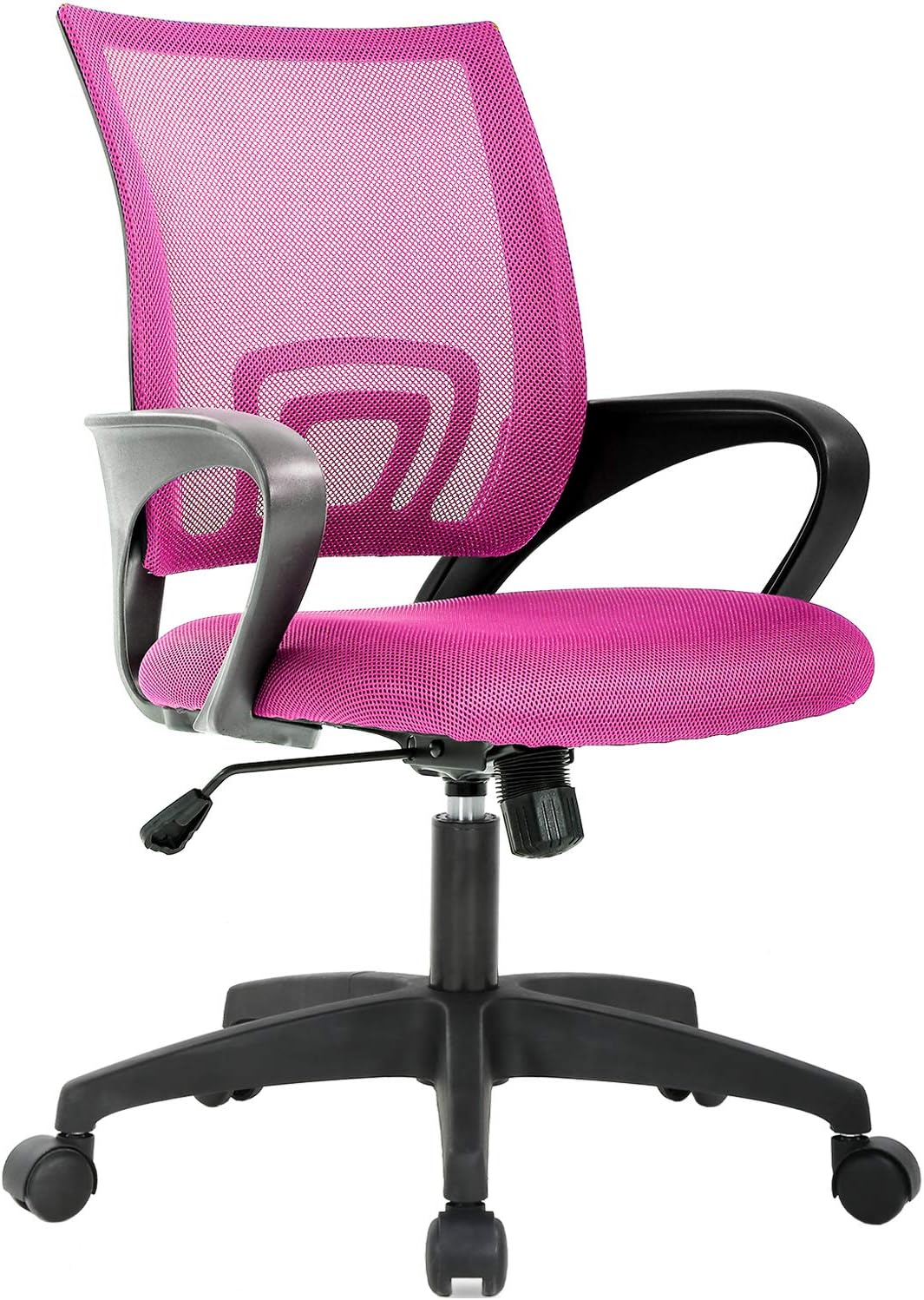 BestOffice Ergonomic Office Chair | Mid-Back Swivel Desk Chair | Dark Black