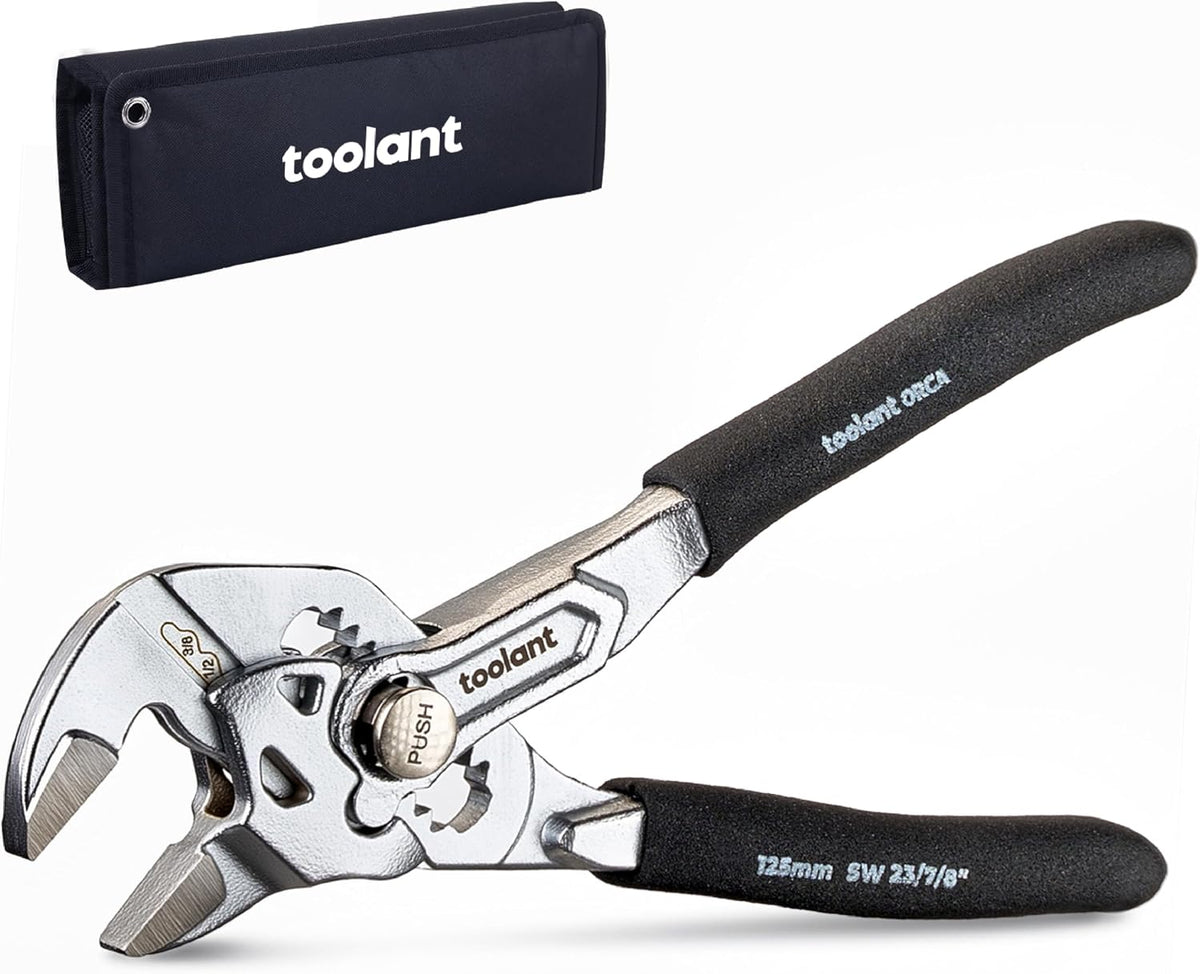 toolant 7-Inch Pliers Wrench, CR-V Steel, Smooth Parallel Jaws, 10:1