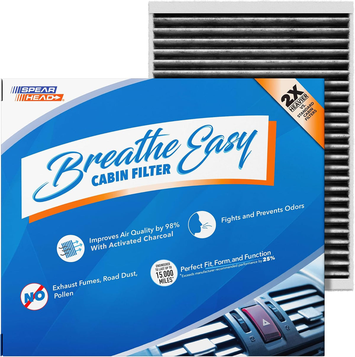Spearhead Odor Defense Breathe Easy AC & Heater Cabin Air Filter (BE-157)
