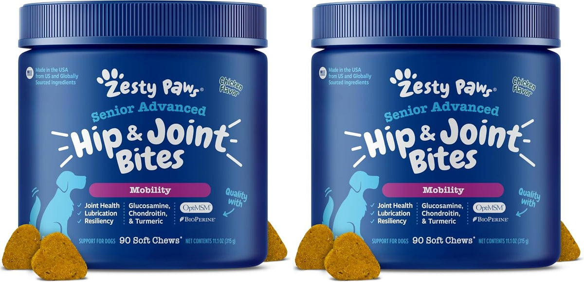 Zesty Paws Glucosamine for Dogs - Dog Joint Supplement, Bacon, 90 Ct