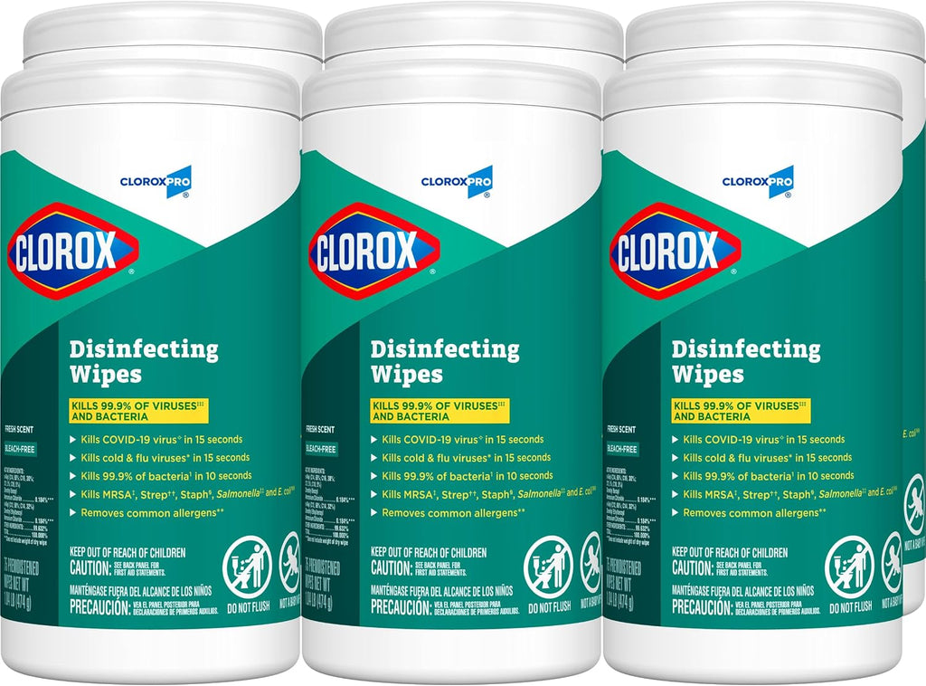 CloroxPro Clorox Disinfecting Wipes, Fresh Scent, 75 Count (Package May Vary)