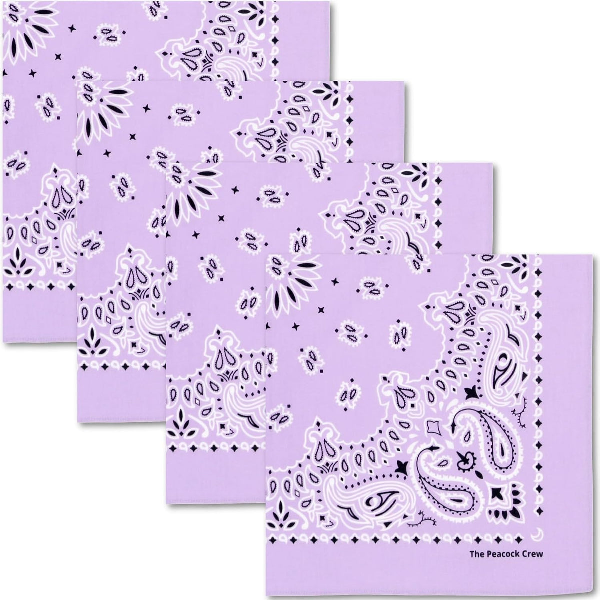 The Peacock Crew Premium Soft Cotton Bandanas Pack for Men and Women Paisley 22 x 22 inches