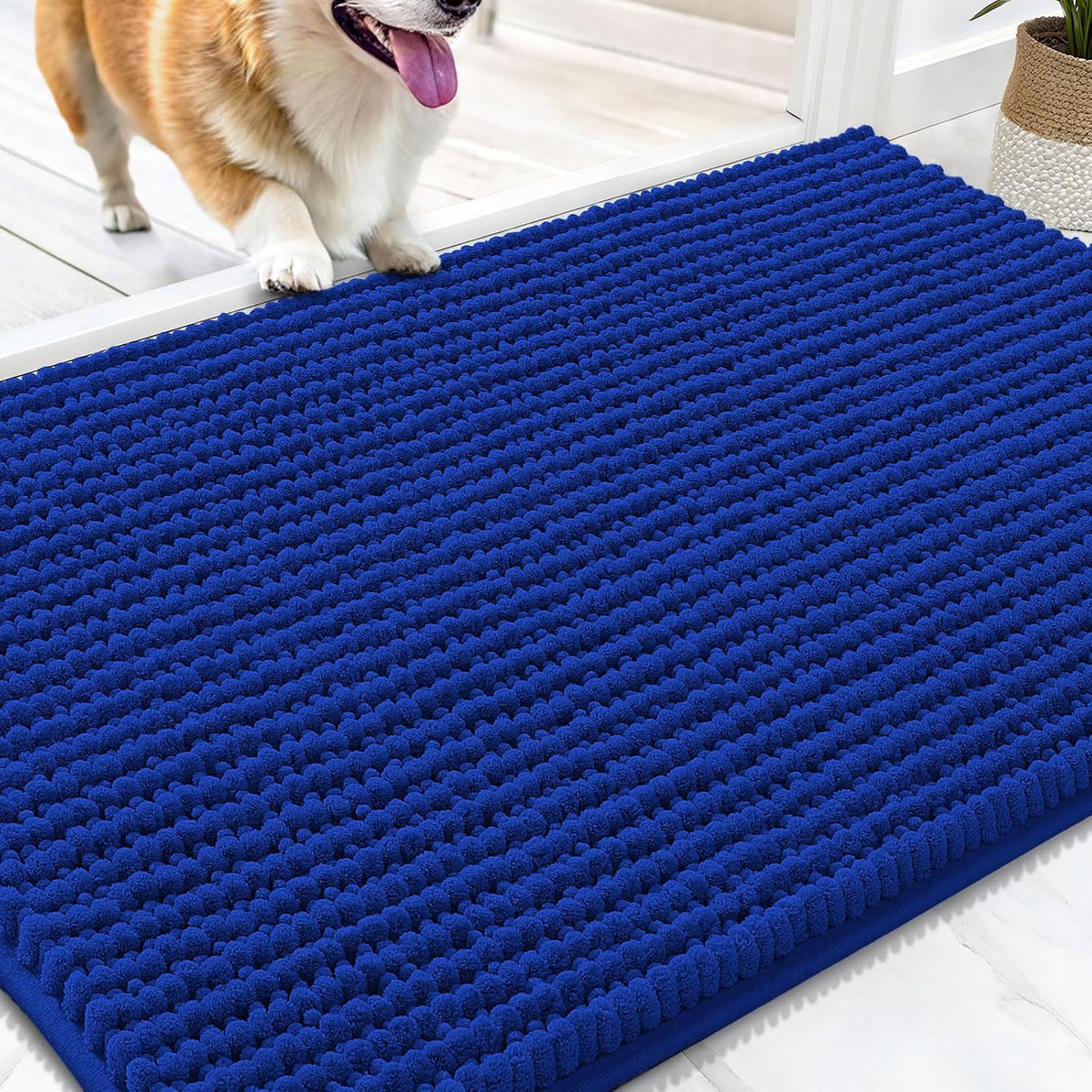 OLANLY Dog Door Mat for Muddy Paws 30x20, Extra Absorbent Chenille Mud Mat
