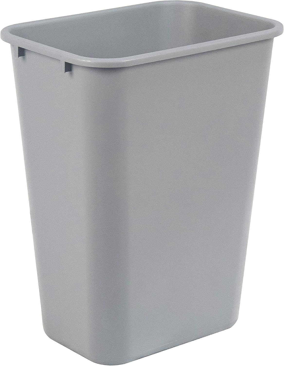 Amazon Basics Rectangular Commercial Office Wastebasket, Easy to Clean, Lightweight, 10 Gallon, Blue, Recycle Logo