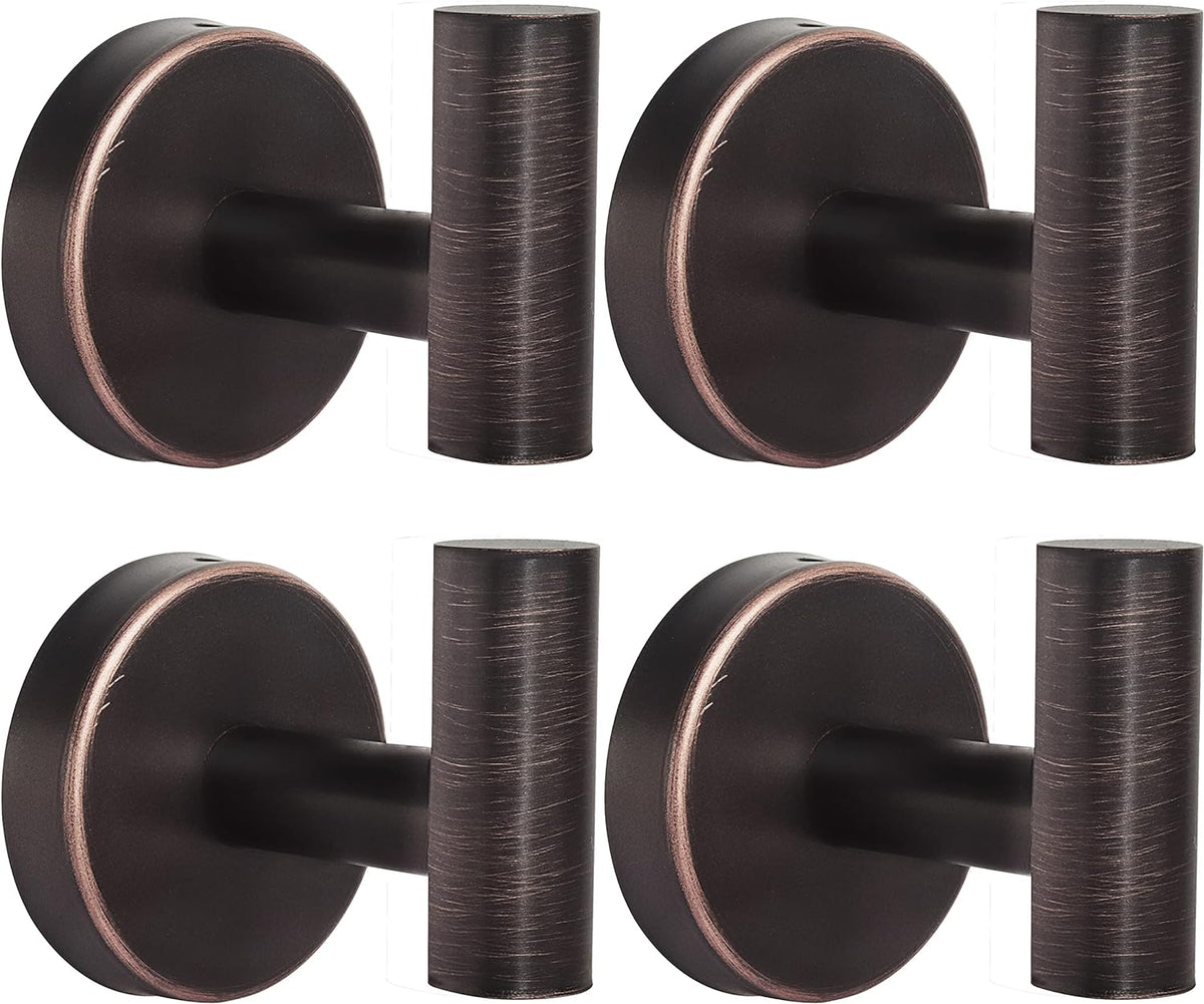 Towel Hooks Bathroom Coat Robe Wall Hook Heavy Duty Door Hanger Towel Robe Clothes Cabinet Closet Sponges Rack for Bathroom Bedroom Kitchen Hotel Pool 4 Packs Black(Drilling Installation)