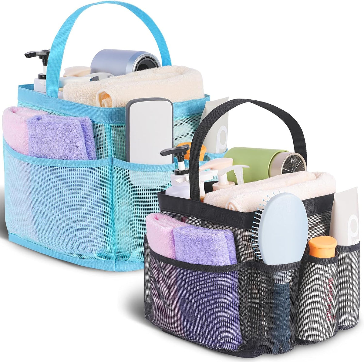 EUDELE Mesh Shower Caddy Portable for College Dorm Room Essentials, Shower Caddy Dorm with 9-Pocket Large Capacity for Beach, Swimming, Gym, Camping, Travel essentials