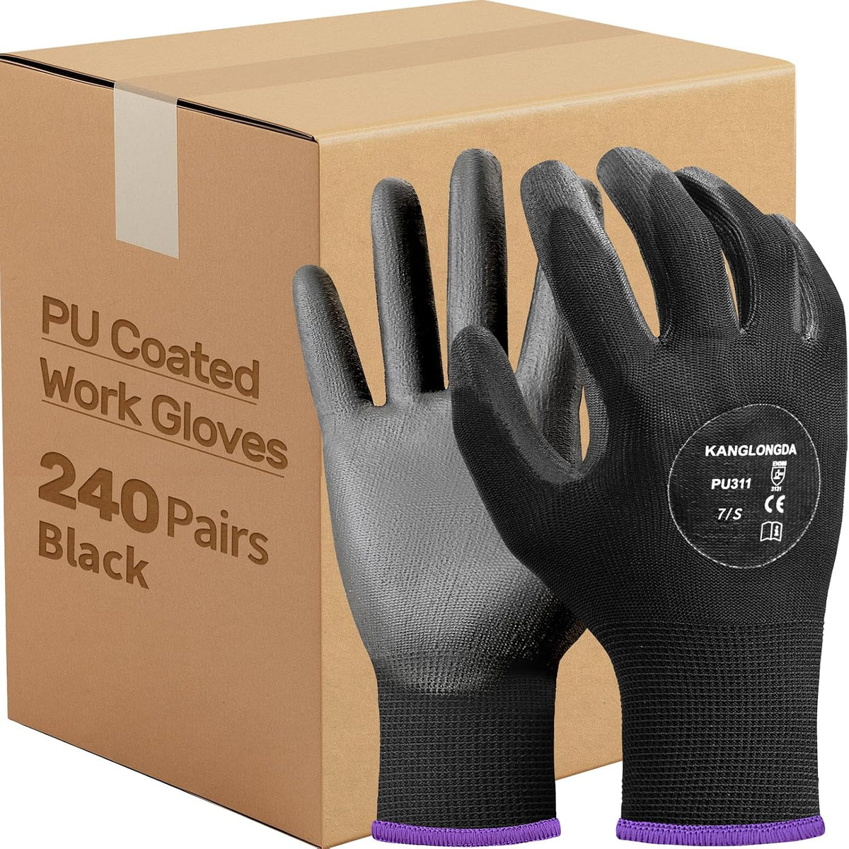Kebada W1 Safety Work Gloves for Men & Women, Touchscreen, PU Coated