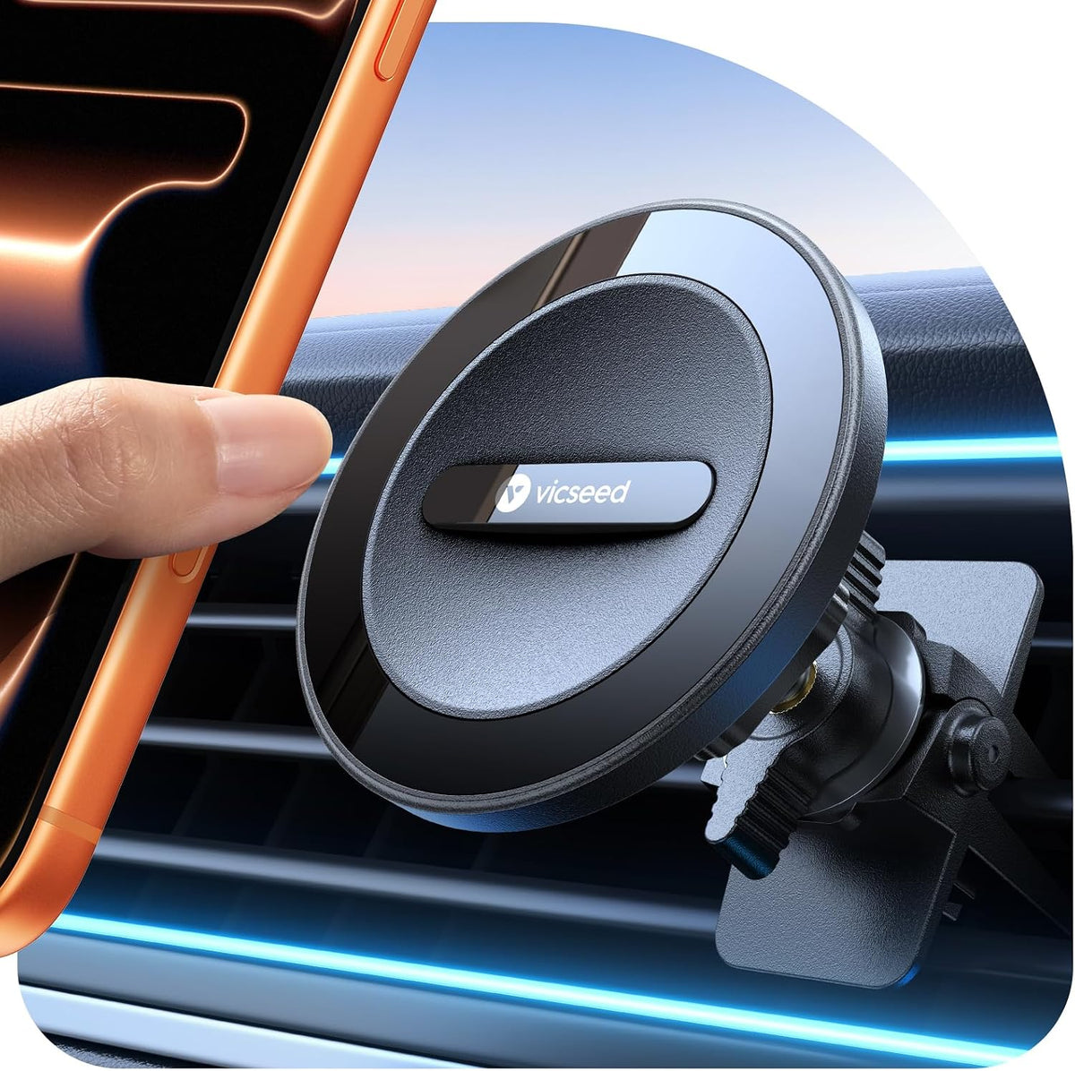 VICSEED for MagSafe Car Mount [Upgraded Strongest Magnet Power] Magnetic Phone Holder for Car Vent 360 Adjustable Magnetic Car Phone Holder Mount for iPhone 17 Pro Max 16 15 14 13 12 Plus Mini